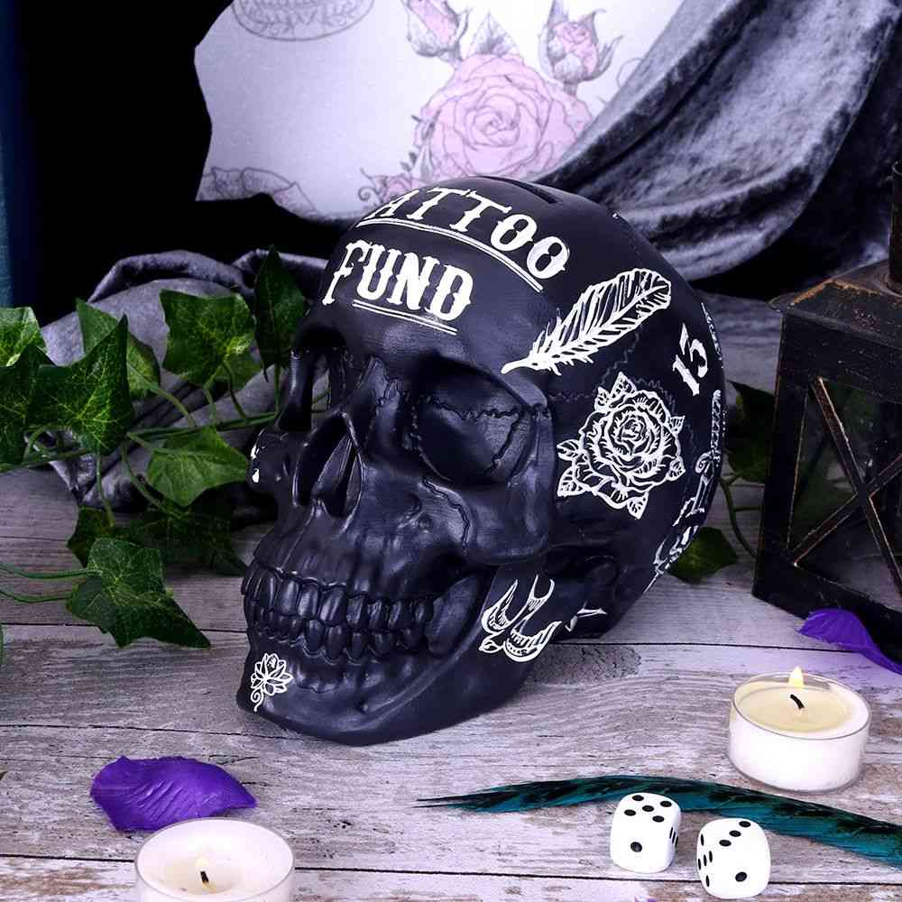 Nemesis Now - Tattoo Fund (Black) Tirelire - Noir/Blanc